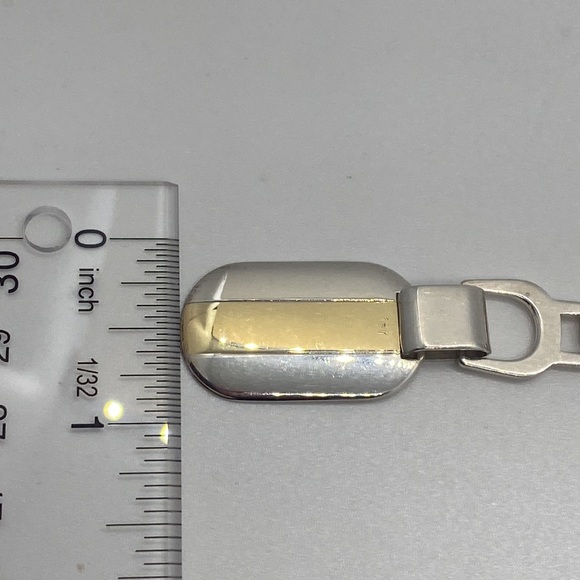 Paracci Sterling Silver 18K Yellow Gold Italian Key Ring Unisex - Picture 5 of 5